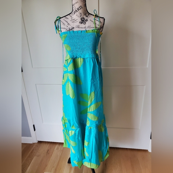 Smocked Summer Midi Dress-NWT - Picture 1 of 12